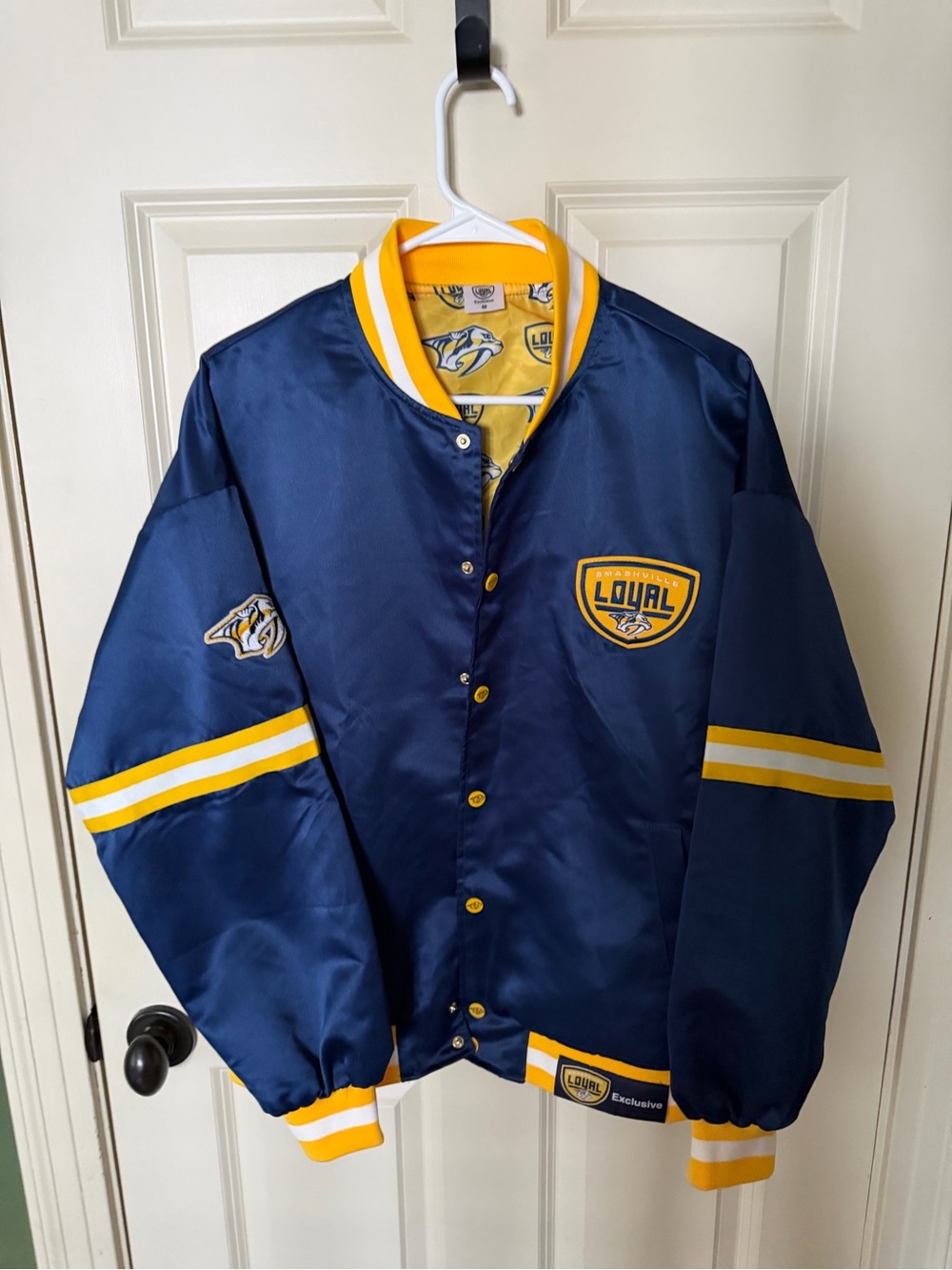 Nashville Predators Navy & Yellow 'Loyal' Satin Jacket